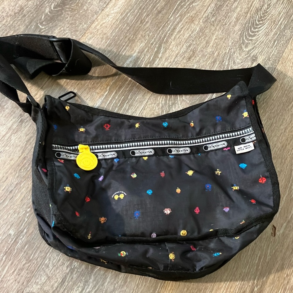 LeSportsac Black Crossbody Bag with Multicolor Accents